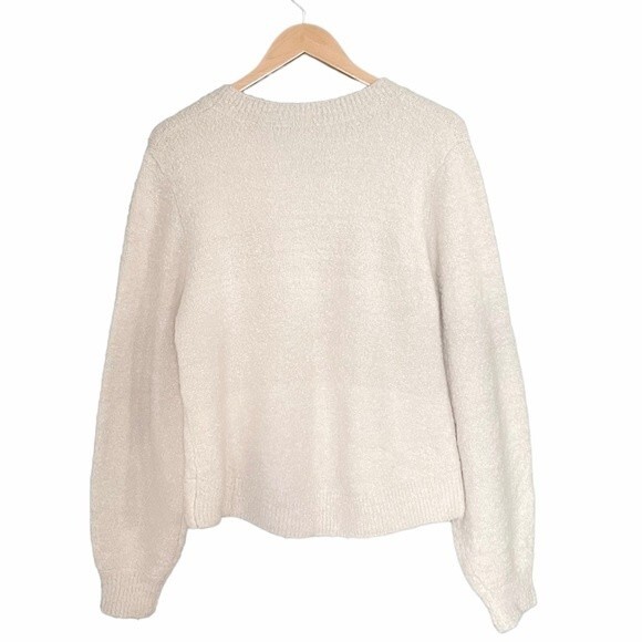 Joie Stavan Sweater Twist Front Cozy Pullover Metallic Snow Women’s Size Large - Picture 3 of 10